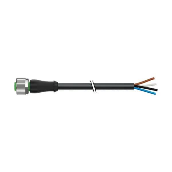 Murrelektronik 7000-12221-6140500 M12 female 0° A-coded cordset, 4-pole, PVC 4 × 0.34 black, 5 m